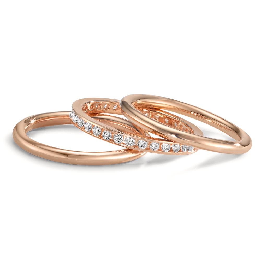Ring set 750/18K rood goud Diamant 0.50 ct, w-si