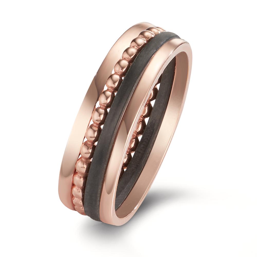 Ring set 585/14K rood goud, Carbon