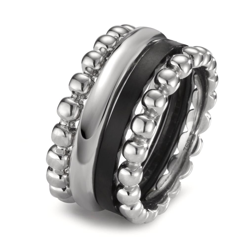Ring set 750/18K witgoud, Titanium