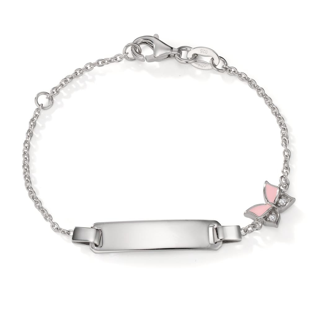 Graveer armband Zilver Zirkonia 2 Steen Gerhodineerd Vlinder 12-14 cm