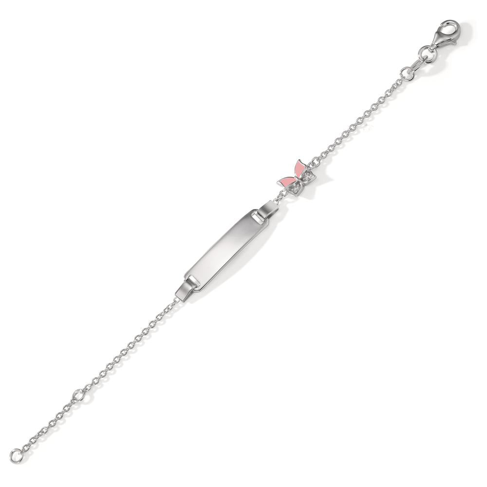Graveer armband Zilver Zirkonia 2 Steen Gerhodineerd Vlinder 12-14 cm