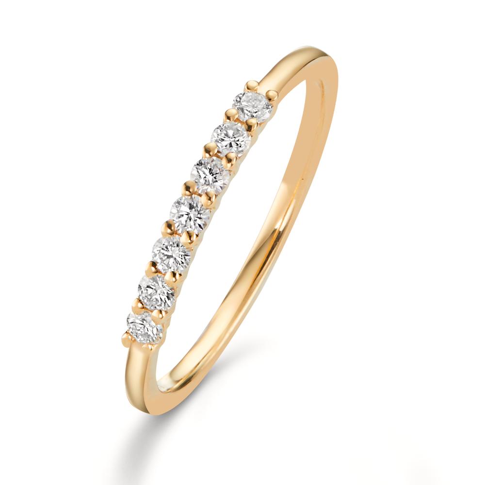 Partnerring 750/18K geel goud Diamant 0.259 ct, 7 Steen, w-si
