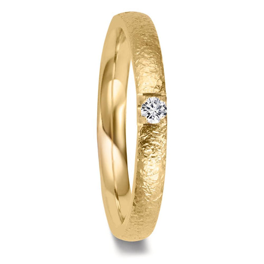 Partnerring 750/18K geel goud Diamant 0.09 ct, w-vsi