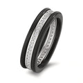 Ring set 375/9K witgoud, Carbon Zirkonia