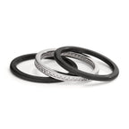 Ring set 375/9K witgoud, Carbon Zirkonia