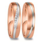 Partnerring 750/18K witgoud, 750/18K rood goud