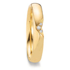 Partnerring 750/18K geel goud Diamant 0.025 ct, 3 Steen, tw-vsi