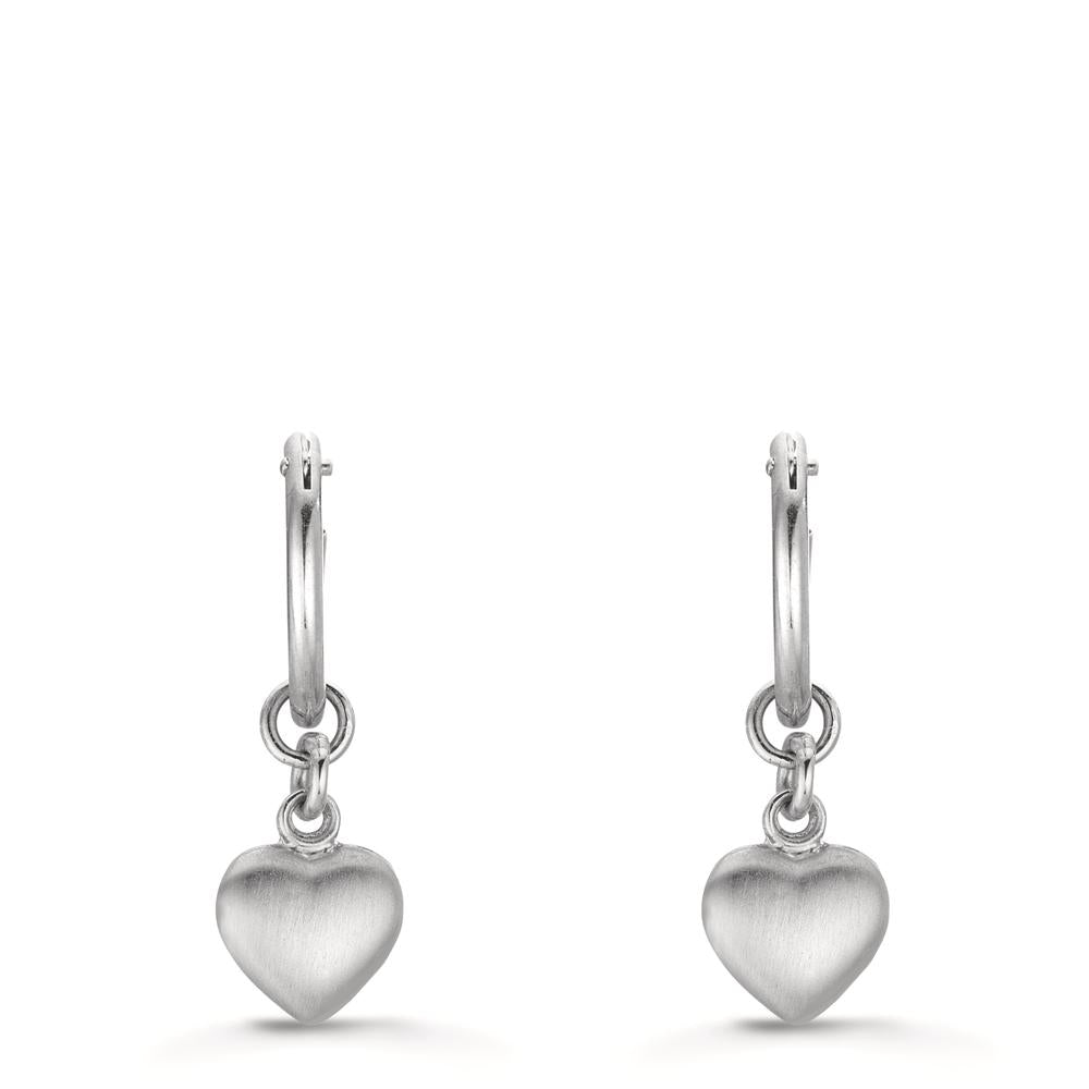 Oorringen creolen met hanger Zilver Hart