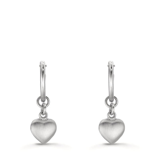 Oorringen creolen met hanger Zilver Hart