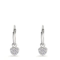 Oorringen creolen met hanger Zilver Zirkonia 6 Steen Hart