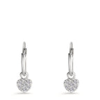 Oorringen creolen met hanger Zilver Zirkonia 6 Steen Hart