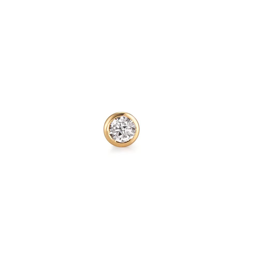 Oorknop 1 stuk 750/18K geel goud Zirkonia Ø3 mm