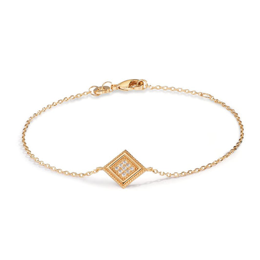 Armband Brons Zirkonia 9 Steen Verguld 16-18 cm