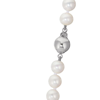 Collier 750/18K witgoud zoetwater Parel wit 6-7 mm 50 cm
