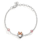 Armband Zilver Zirkonia roze, 2 Steen Rosé Bi-color 14-17 cm