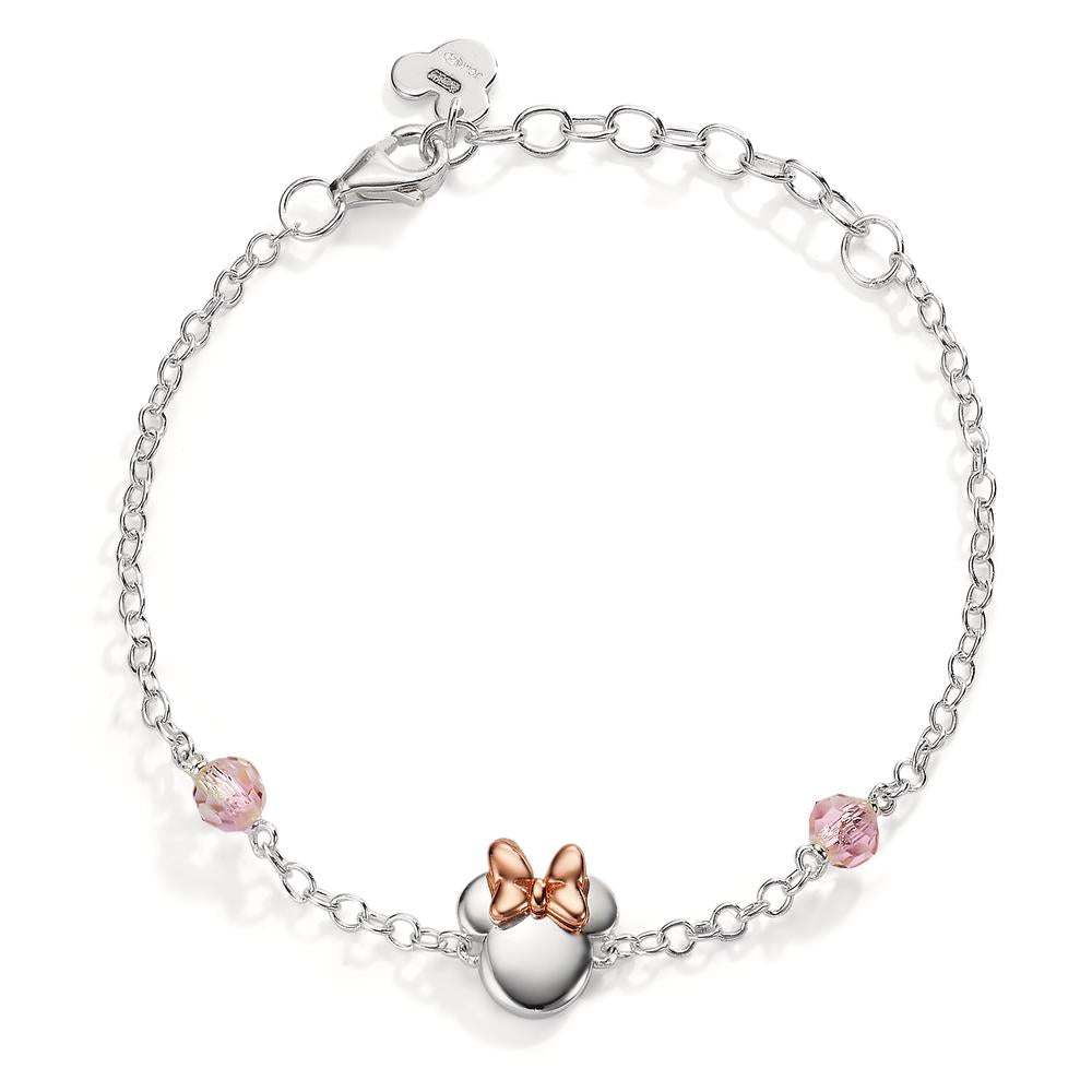 Armband Zilver Zirkonia roze, 2 Steen Rosé Bi-color 14-17 cm