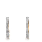 Scharnier oorringen creolen 750/18K geel goud Diamant 0.25 ct, 84 Steen, w-si