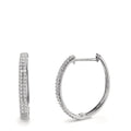 Scharnier oorringen creolen 750/18K witgoud Diamant 0.25 ct, 84 Steen, w-si