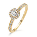 Memory ring 750/18K geel goud Diamant 0.50 ct, w-si Ø6.5 mm