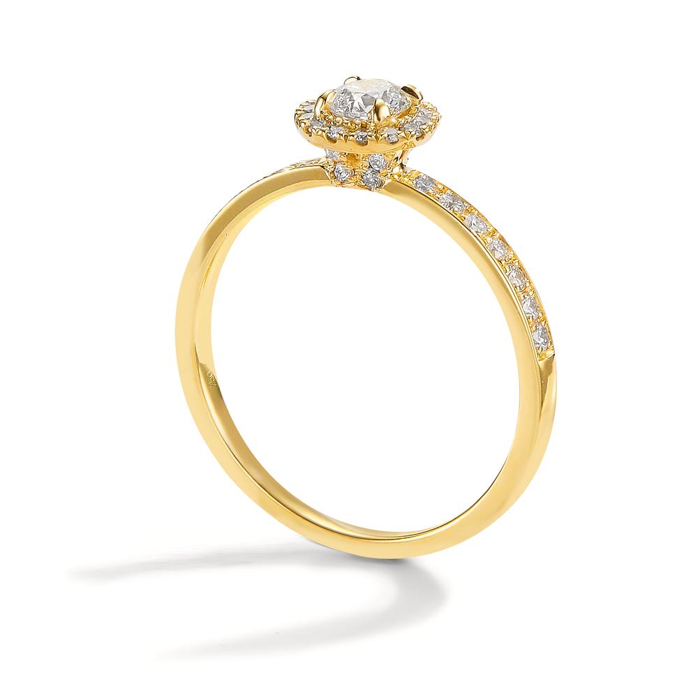 Memory ring 750/18K geel goud Diamant 0.50 ct, w-si Ø6.5 mm