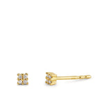 Oorknoppen 750/18K geel goud Diamant 0.04 ct, 8 Steen, p1 Ø2.7 mm