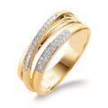 Ring 750/18K geel goud Diamant 0.14 ct, w-si