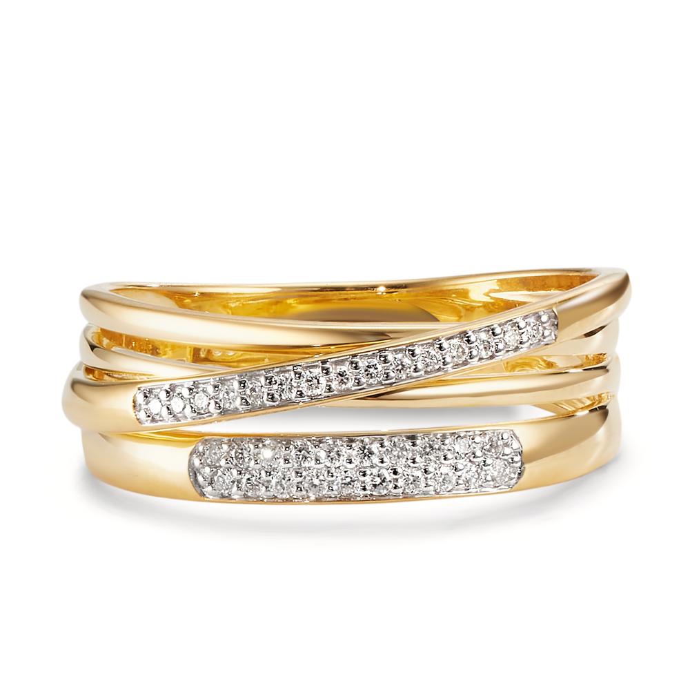 Ring 750/18K geel goud Diamant 0.14 ct, w-si