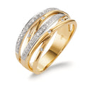 Ring 750/18K geel goud, 750/18K witgoud Diamant 0.16 ct, w-si