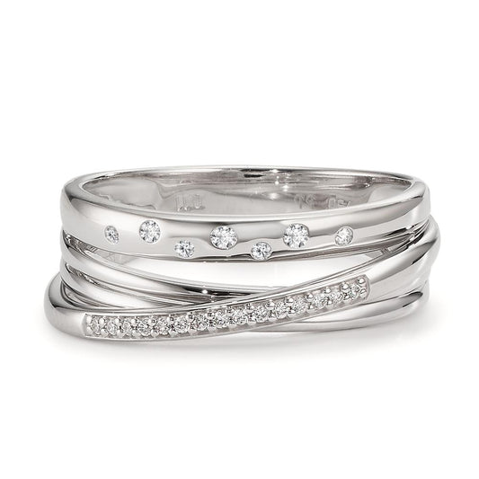 Ring 750/18K witgoud Diamant 0.11 ct, w-si