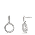 Oorbellen 750/18K witgoud Diamant 0.33 ct, w-si Ø12.5 mm