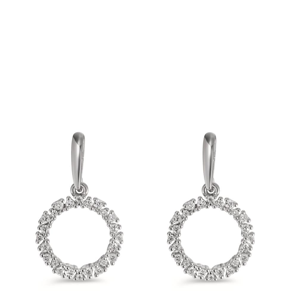 Oorbellen 750/18K witgoud Diamant 0.33 ct, w-si Ø12.5 mm