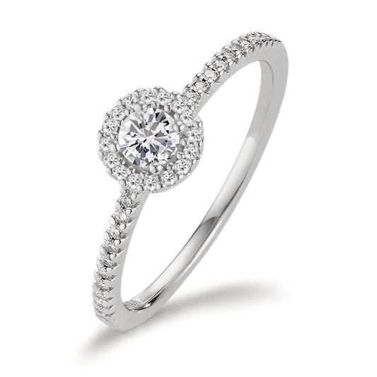 Ring 750/18K witgoud Diamant 0.30 ct, w-si Ø6 mm