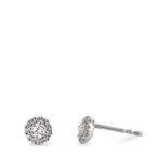 Oorknoppen 750/18K witgoud Diamant 0.24 ct, w-si Ø5 mm