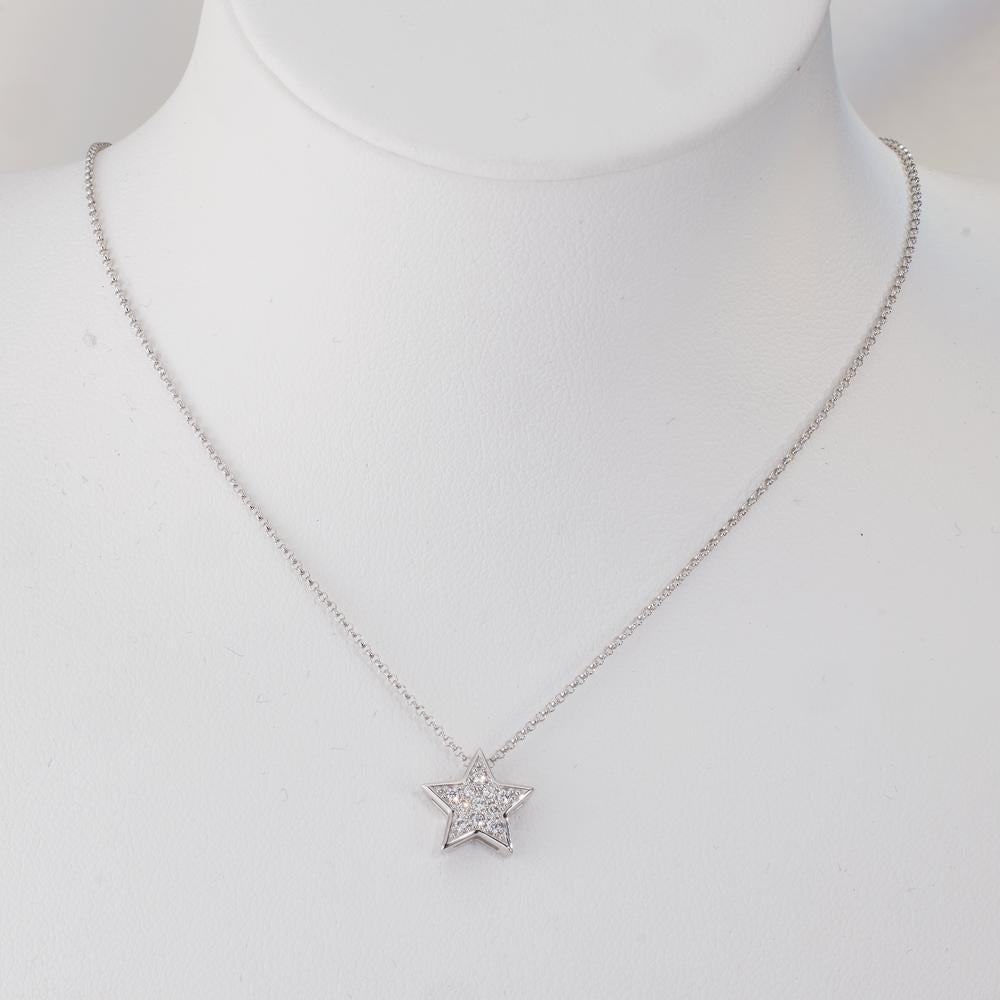 Hanger 750/18K witgoud Diamant 0.08 ct, w-si Ster Ø10 mm