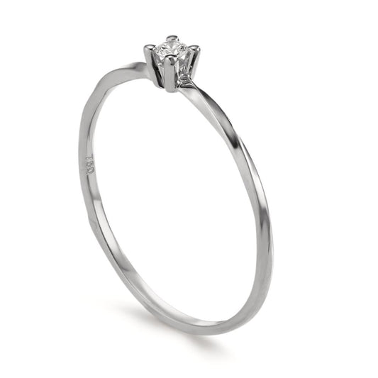 Solitaire ring 750/18K witgoud Diamant 0.04 ct, w-si