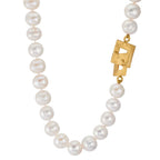 Collier Zilver Geel Verguld zoetwater Parel 11-11.5 mm 50 cm