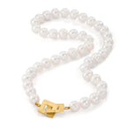 Collier Zilver Geel Verguld zoetwater Parel 11-11.5 mm 50 cm