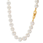 Collier Zilver Geel Verguld zoetwater Parel, 11 mm 46 cm