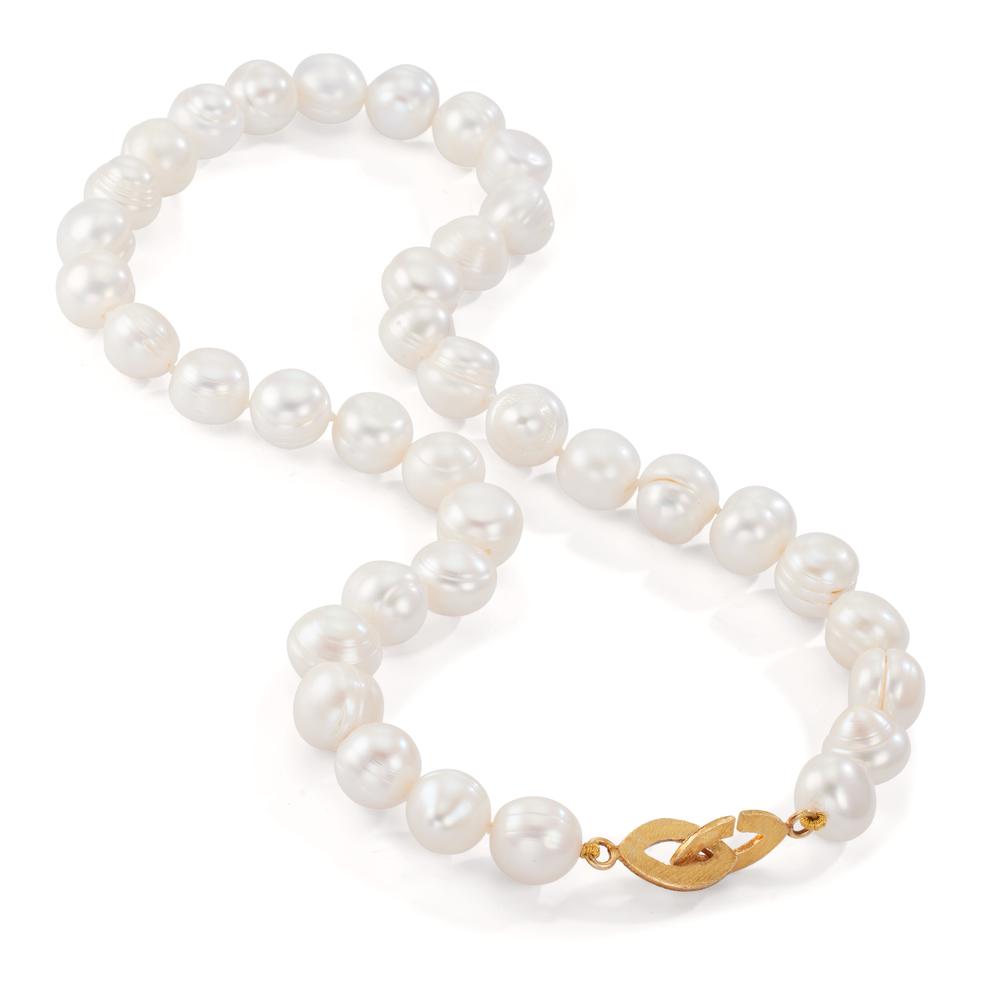 Collier Zilver Geel Verguld zoetwater Parel, 11 mm 46 cm