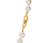 Collier Zilver Geel Verguld zoetwater Parel, 11 mm 46 cm