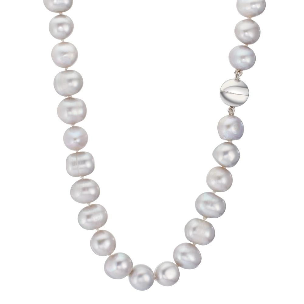 Collier 750/18K witgoud zoetwater Parel Grijs 10.5-11 mm 42 cm