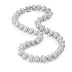 Collier 750/18K witgoud zoetwater Parel Grijs 10.5-11 mm 42 cm