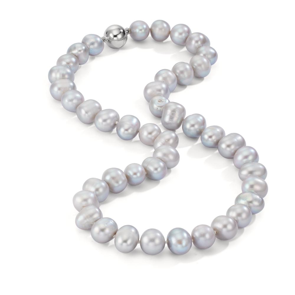 Collier 750/18K witgoud zoetwater Parel Grijs 10.5-11 mm 42 cm