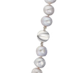 Collier 750/18K witgoud zoetwater Parel Grijs 10.5-11 mm 42 cm