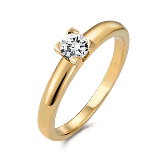 Solitaire ring 750/18K geel goud Diamant 0.30 ct, w-si
