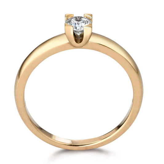 Solitaire ring 750/18K geel goud Diamant 0.30 ct, w-si