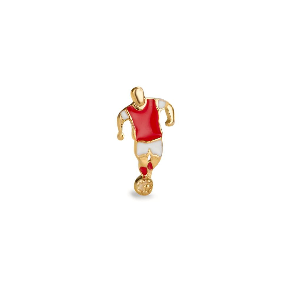 Oorknop 1 stuk 375/9K geel goud Gelakt Voetbal