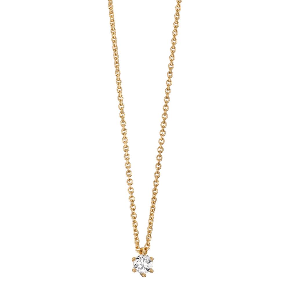 Collier 750/18K geel goud Diamant 0.15 ct, w-si 40-42 cm