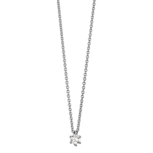 Collier 750/18K witgoud Diamant 0.15 ct, w-si 40-42 cm