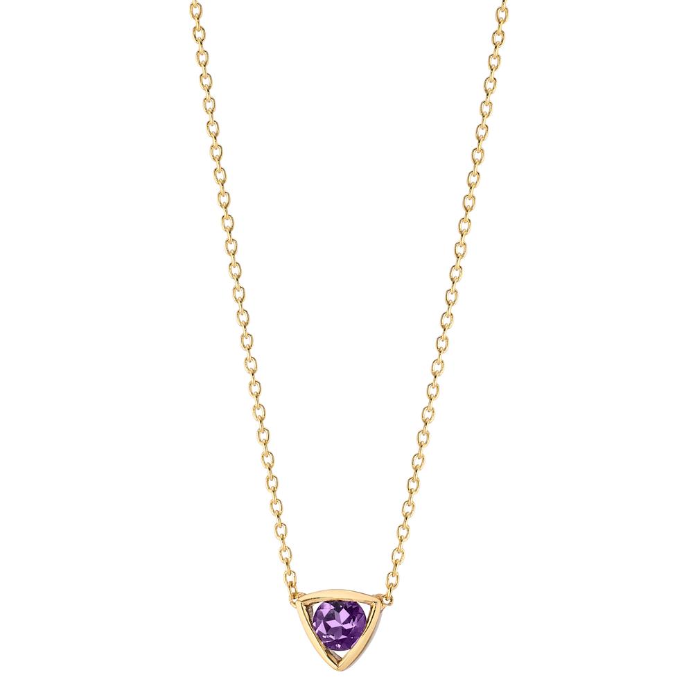 Collier 585/14K geel goud Amethist 0.11 ct 39-42 cm